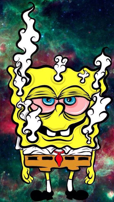 spongebob squarepants smoking weed